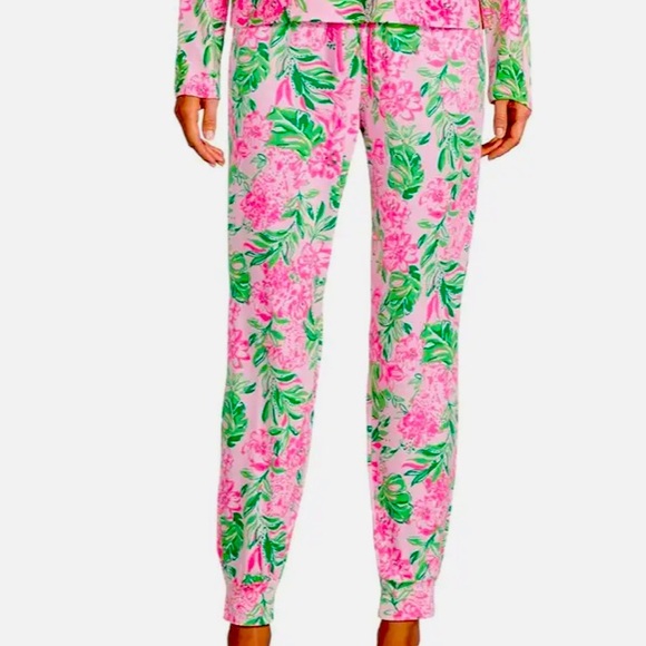 NWT Lilly Pulitzer Jeffers Pajama Pant Conch Shell Pink Koala La La SIZE M - Picture 3 of 8